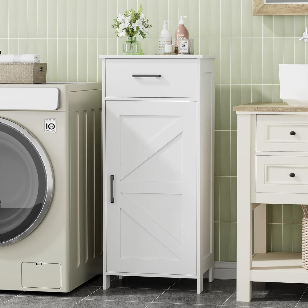 Homhedy Bathroom Storage Cabinet with Drawer & Adjustable Shelf
