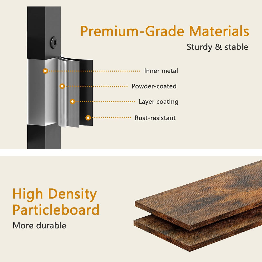 Narrow Bathroom Ladder Shelf with Drawer, 3-Tier, Rustic Brown