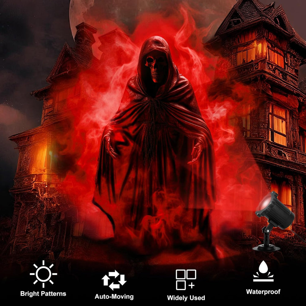 Treela Halloween Ghost Projector Light Outdoor Decoration, Red, Dynamic