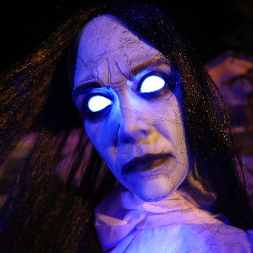 Haunted Hill Farm 6.9-Ft. Tall Specter Lady Ghost Halloween Animatronic