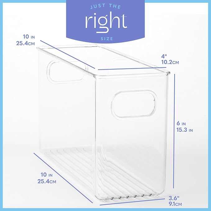 Plastic Food Storage 6 Pack Clear Container Bin
