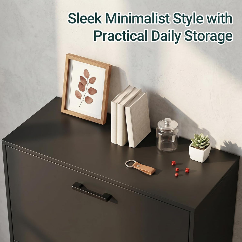 Slim Narrow Shoe Cabinet with 3 Flip Drawers for Entryway, Hallway