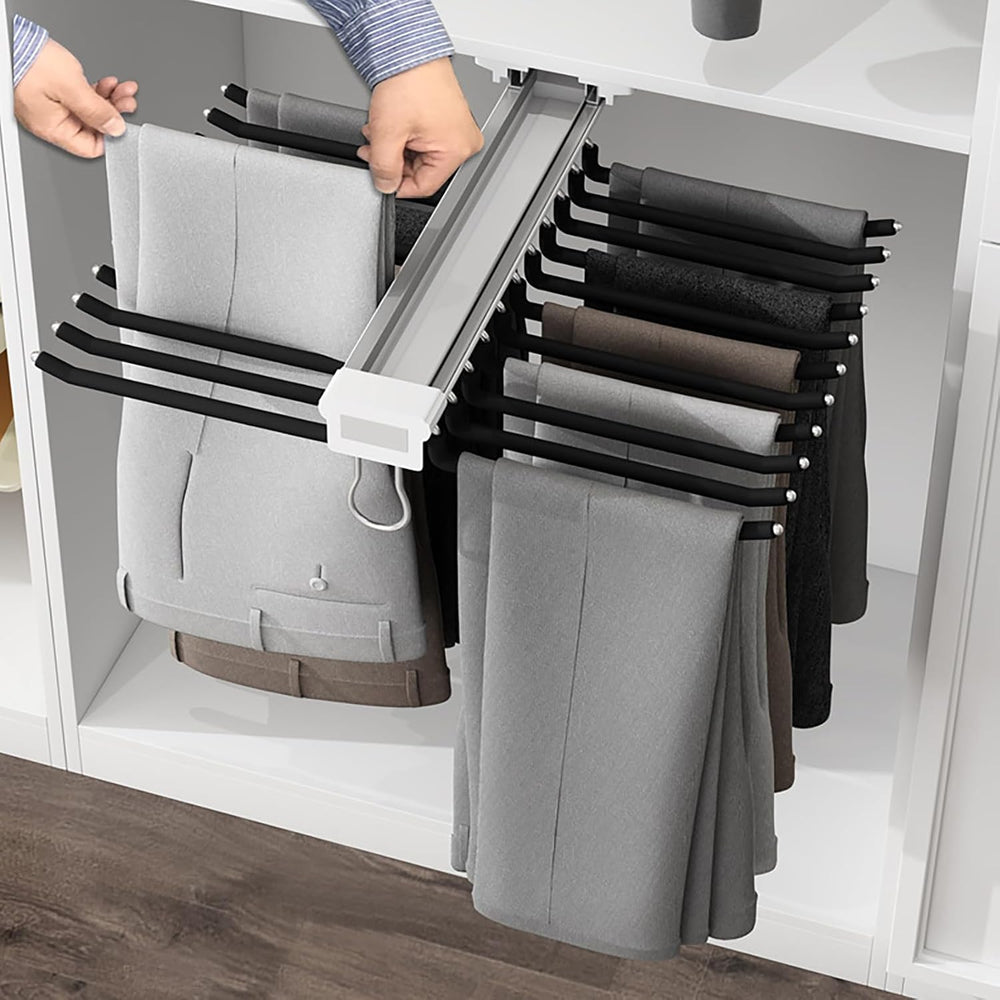 Pull Out Trousers Rack 22 Arms Steel Pull Out Pants Rack Pants Hanger Bar Clo...