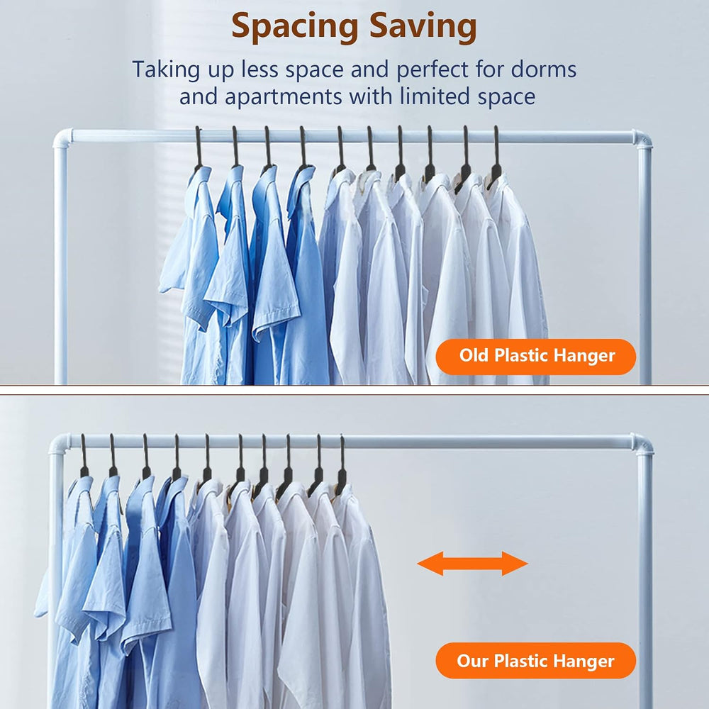 DEDU Plastic Clothes Hangers 36 Pack, Extra Thick Wide Shoulder Coat Hangers ...