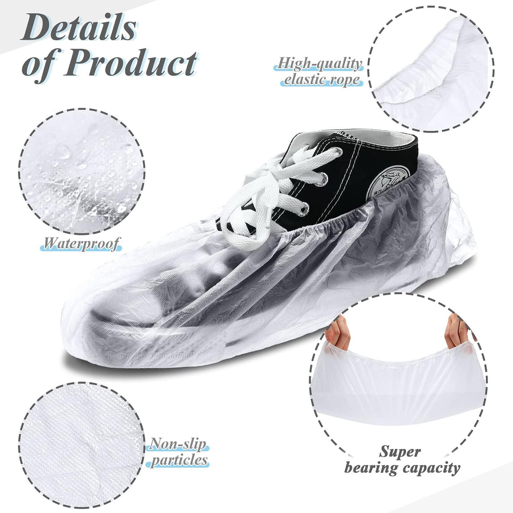 Vabean 1000 Pcs Disposable Shoe Covers Boot Cover, White