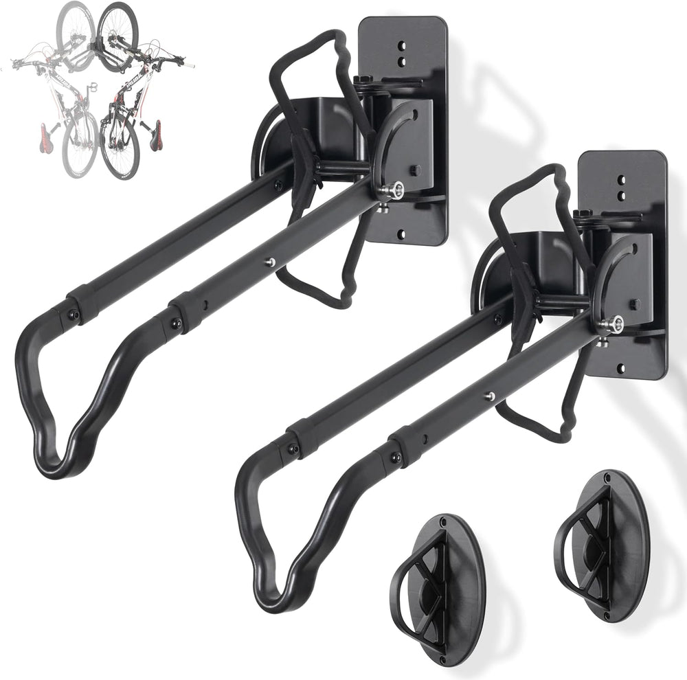 CyclingDeal Swivel Bike Wall Mount Rack - Vertical Adjustable Foldable Bicycl...