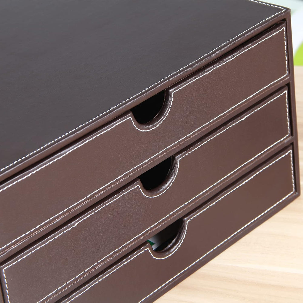 Stackable 3-Drawer Desk Organizer, Executive Office Supplies Desktop Filing A...
