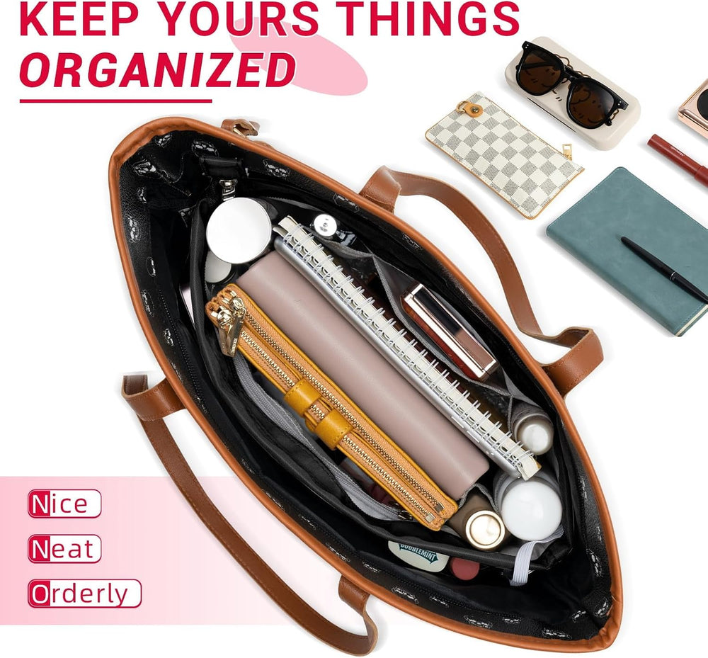 HyFanStr Purse Organizer Insert with Zipped Top for Tote Bag, Handbag Shaper ...