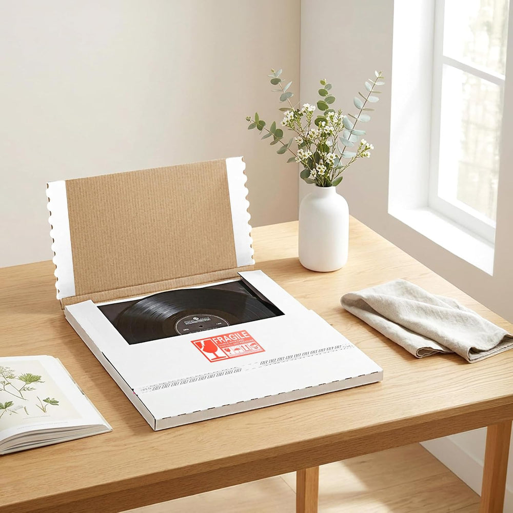 HORLIMER 25 Pack 12.8x12.8x1 Self-Sealing Shipping Boxes, Vinyl Record Mailer...