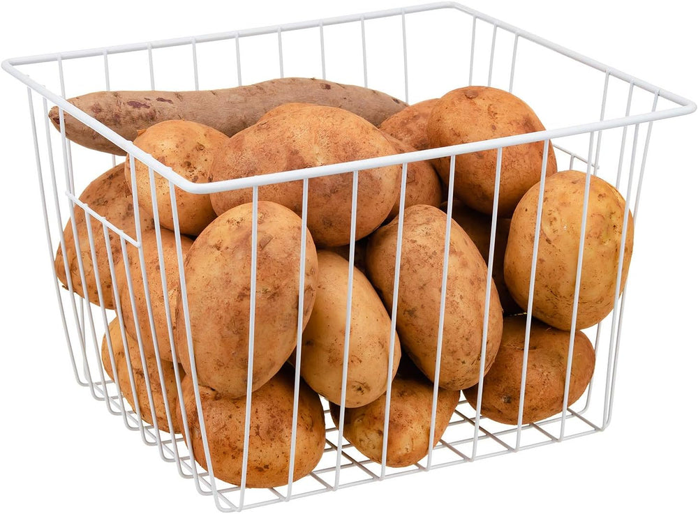 Freezer Organizer Baskets, Kitchen Metal Wire Storage Bins, Pantry Cupboard H...