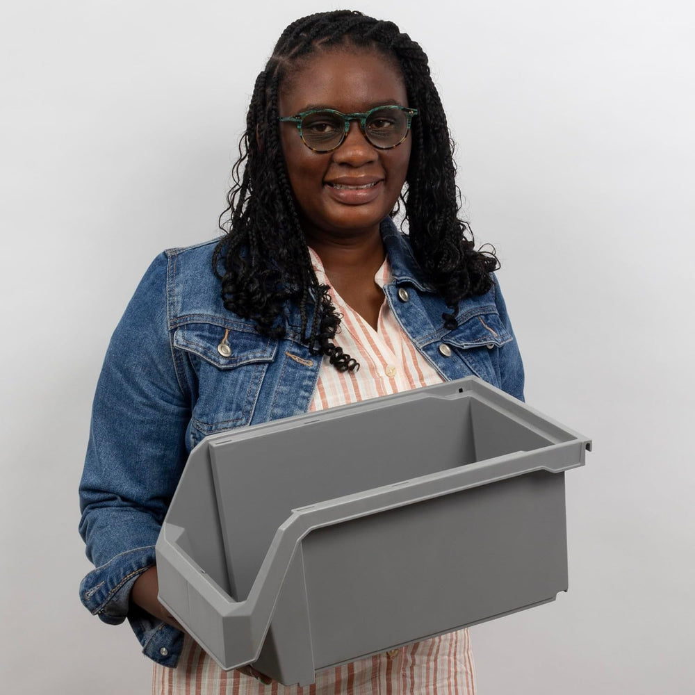 ReadySpace Large Stackable Plastic Storage Bins, 6-Pack, Clear