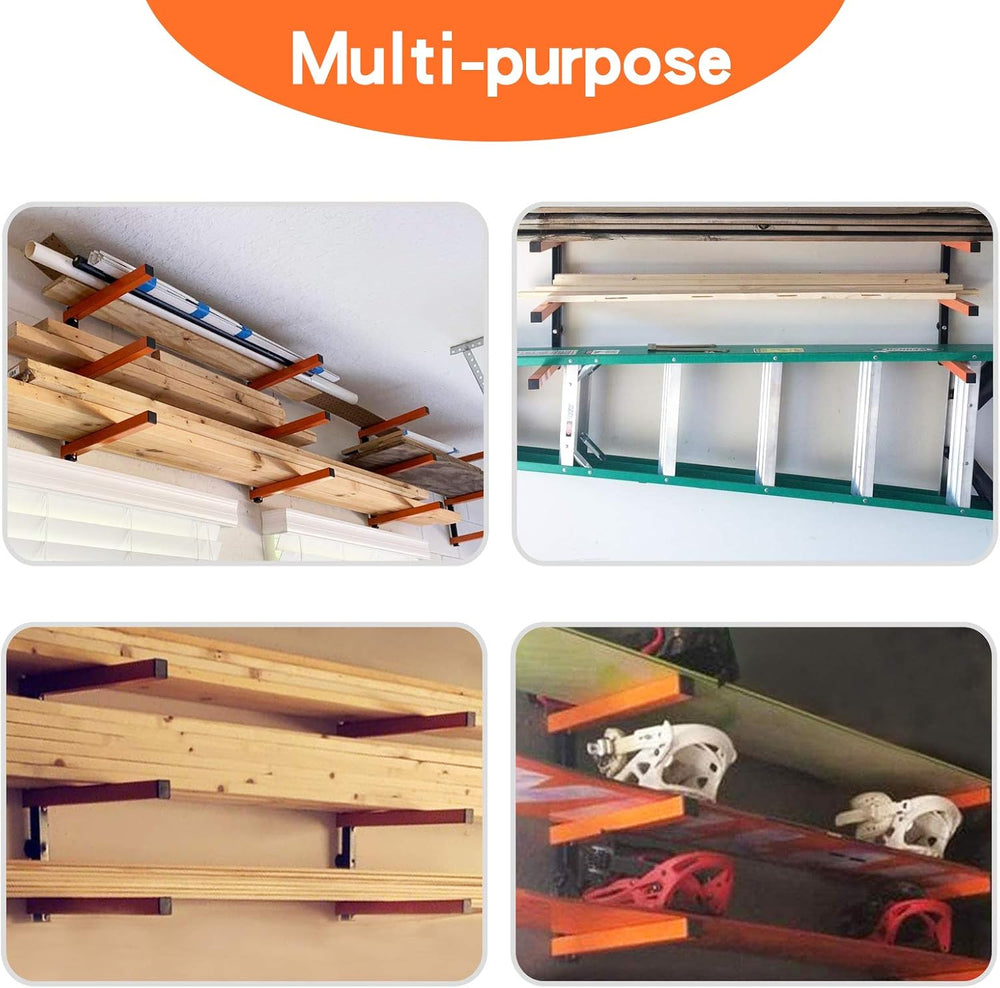 Wall Mount Wood Organizer and Lumber Storage Rack with 3-Level