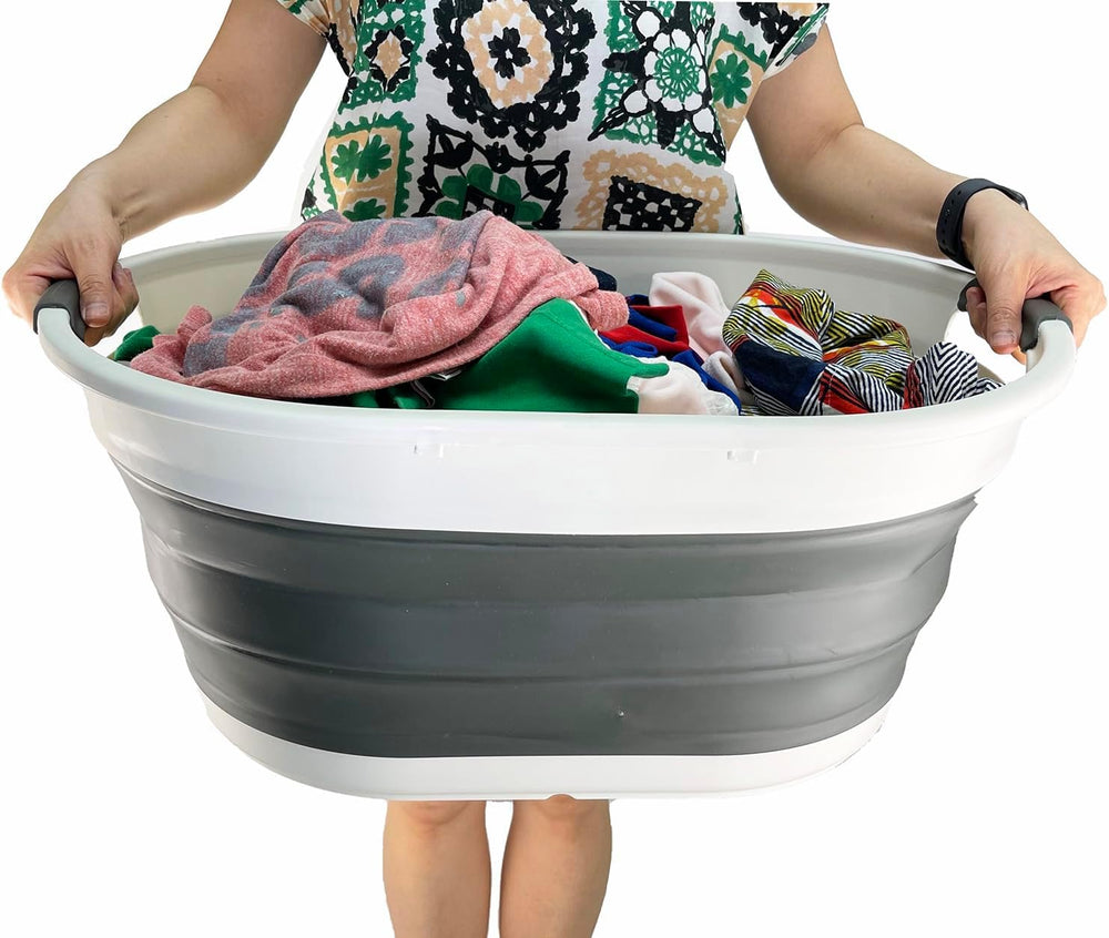 SAMMART 39L (10.3 gallons) Collapsible Plastic Laundry Basket - Foldable Wash...
