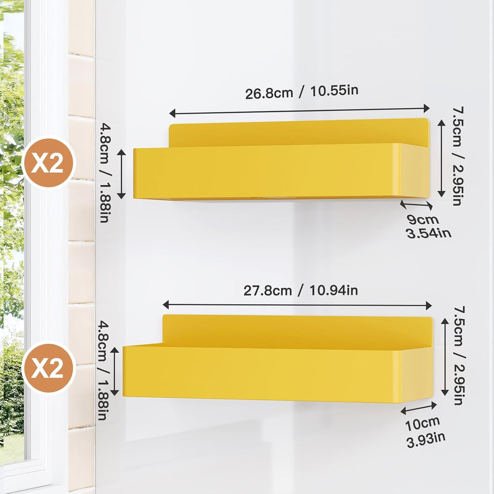 Magnetic Spice Rack for Refrigerator Yellow, 4 Pack