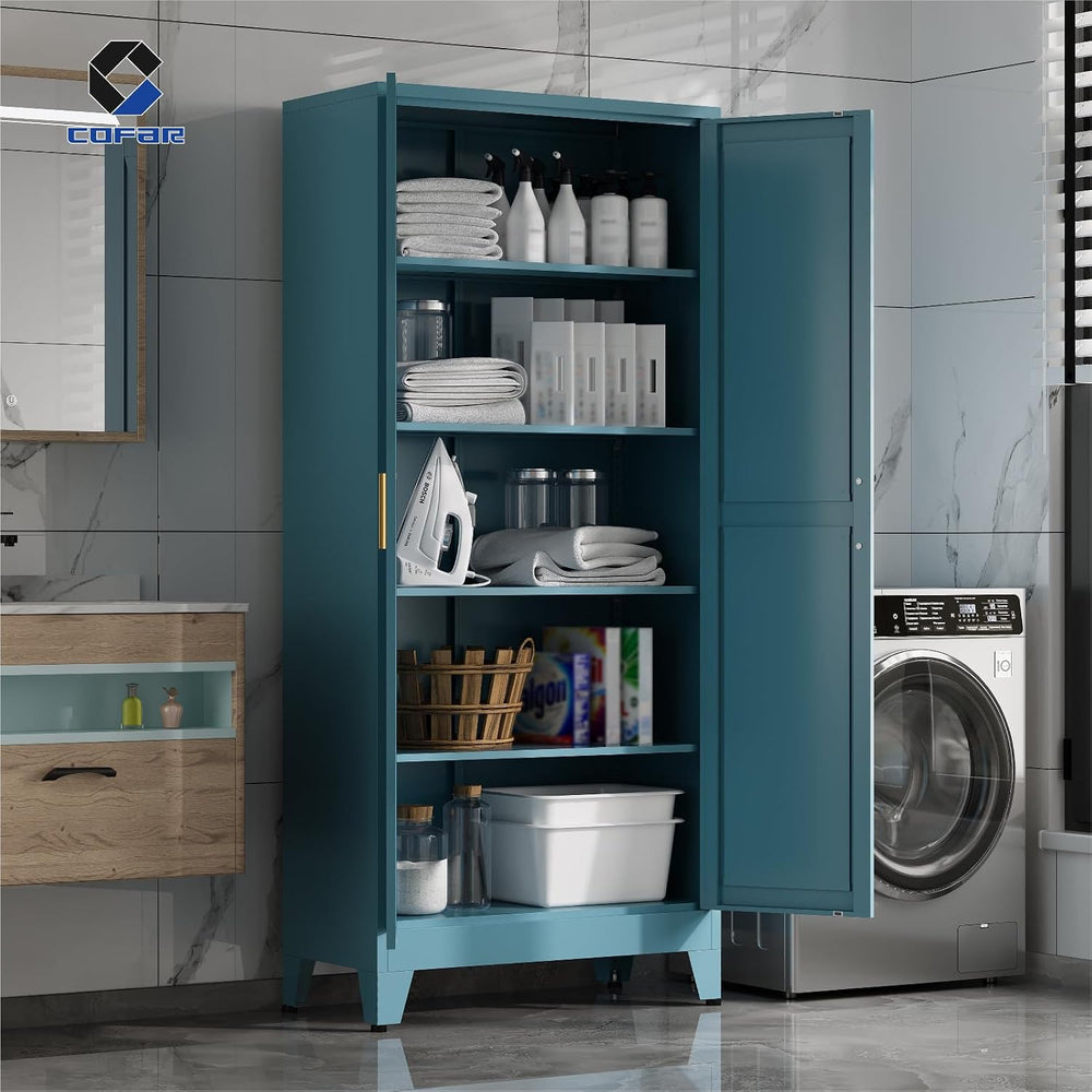 COFaR 71'' Tall Metal Storage Cabinet, Farmhouse Kitchen Pantry Cabin...