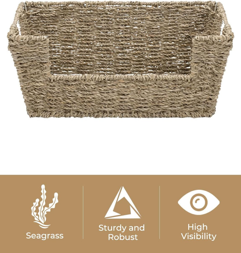 StorageWorks Pantry Baskets for Organizing, Storage Baskets, Seagrass (2 Pack)
