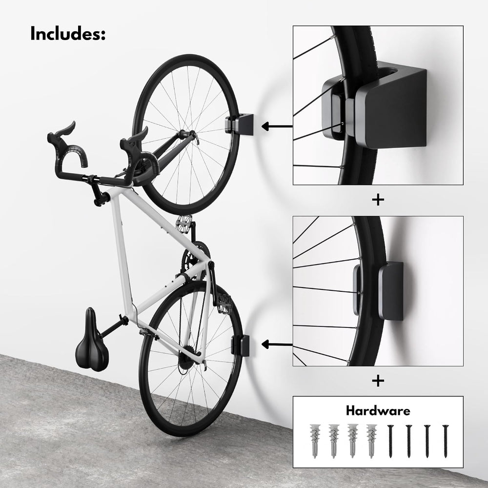 Bike Wall Mount Rack for Road & Hybrid Bikes – Vertical Bike Storage