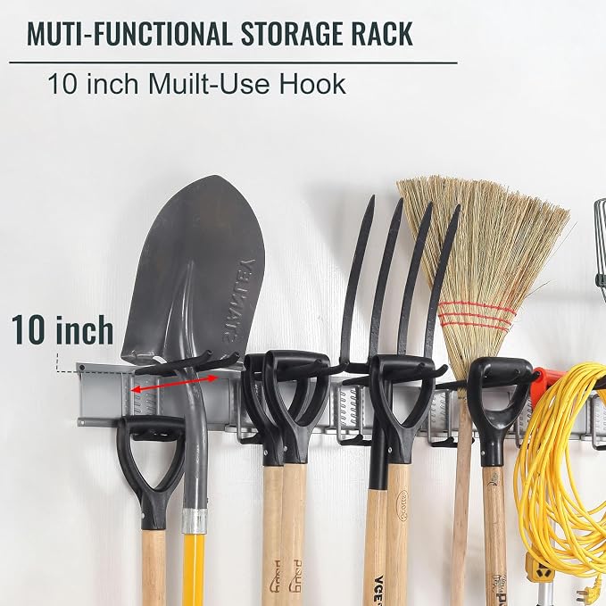 Wall Mount Tool Storage Rack, Garage Organization, Heavy Duty Garage Storage