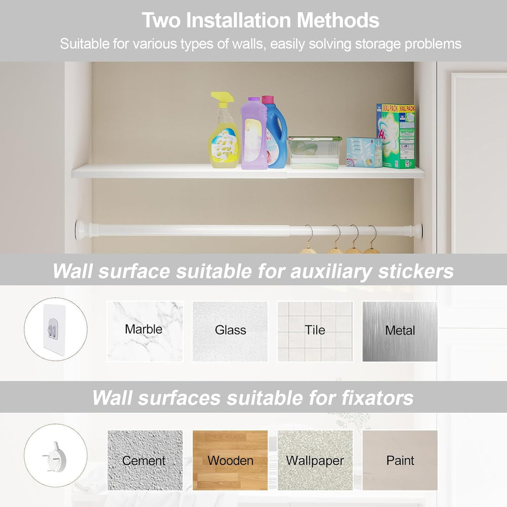 Cream White Adjustable Shelf for Closet (L：18.9-35.4in D：11.81 in)