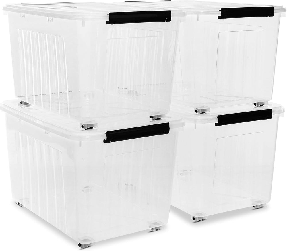 Citylife 82 QT Clear Plastic Storage Bins (4-Pack)
