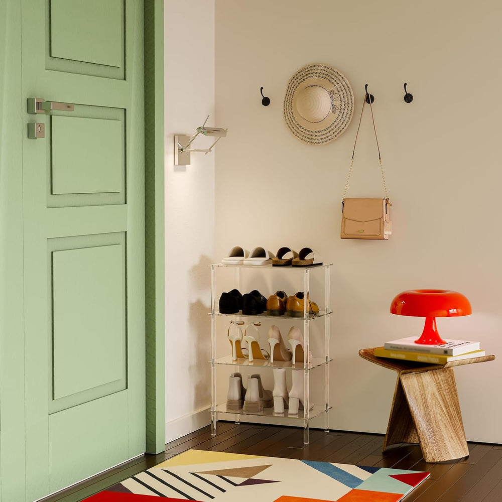 Aquiver Acrylic Small Shoe Rack - 18.1'' L x 11.8'' W x 28.5&...