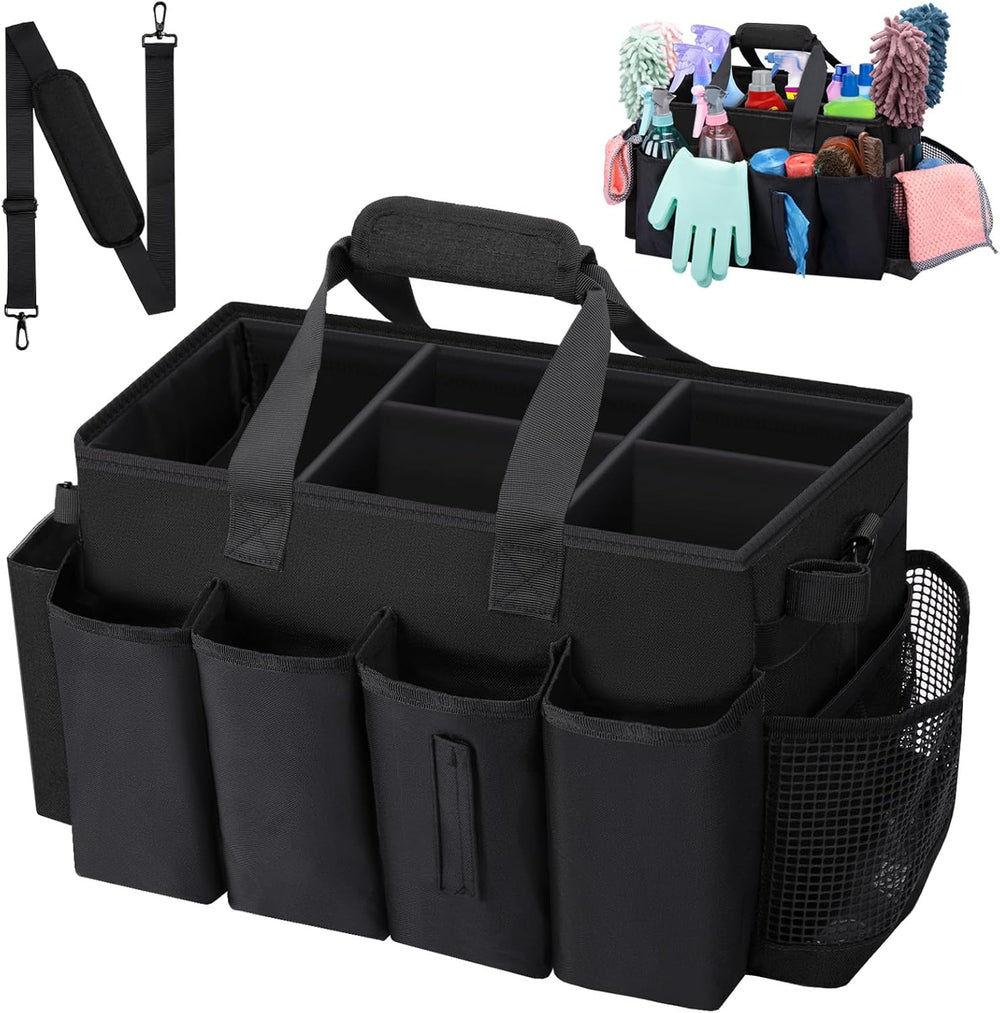 Wearable Large Cleaning Caddy Bag for Housekeepers (Black)