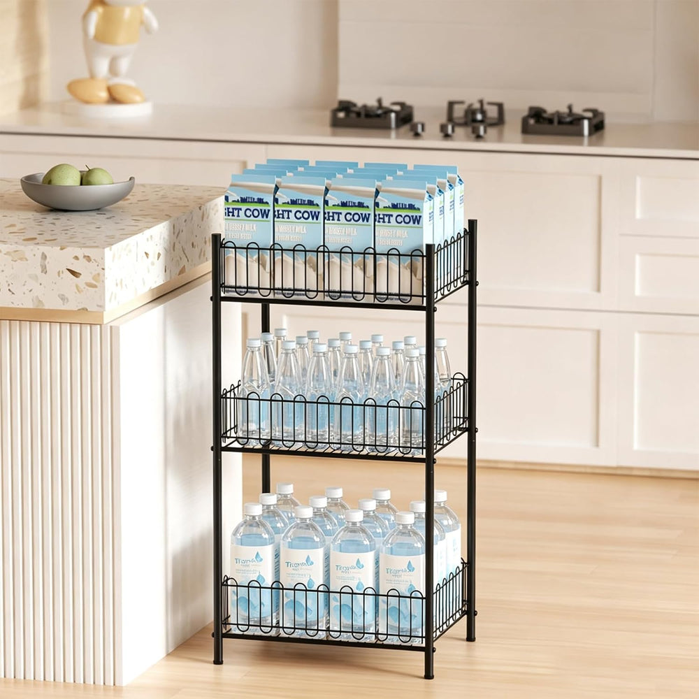 Water Bottle Organizer Rack 3 Tier Soda Drink Bottled Storage Holder