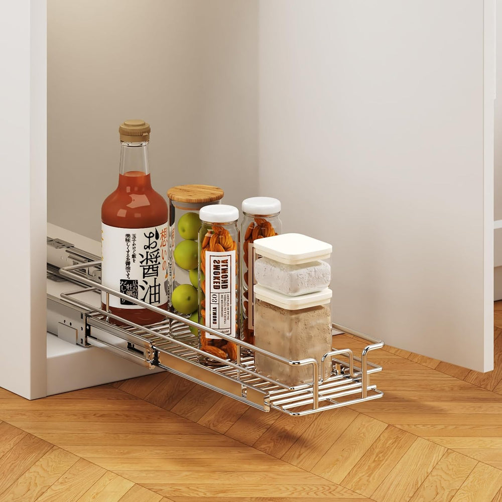 Pull Out Cabinet Organizer 5½" W x 21½" D, Heavy Duty Cabinet Pull ...