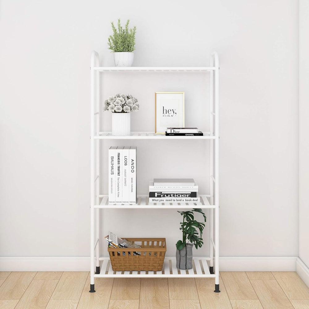 JSB 4-Tier Adjustable Shelving Unit, Heavy Duty Storage Rack Organizer Metal ...