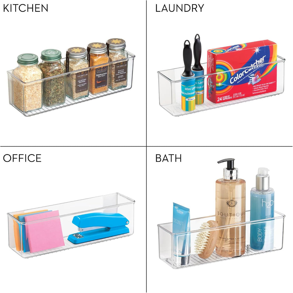 iDesign Adhesive Organizer Bin, Set of 4, Clear