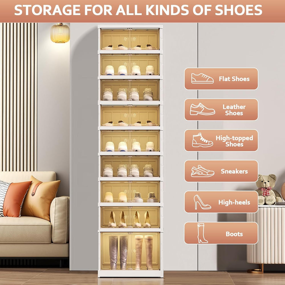 SYNCVIBE Shoe Rack Organizer for Entryway, 9 Tiers, 18 Pairs, 17.3" Wide
