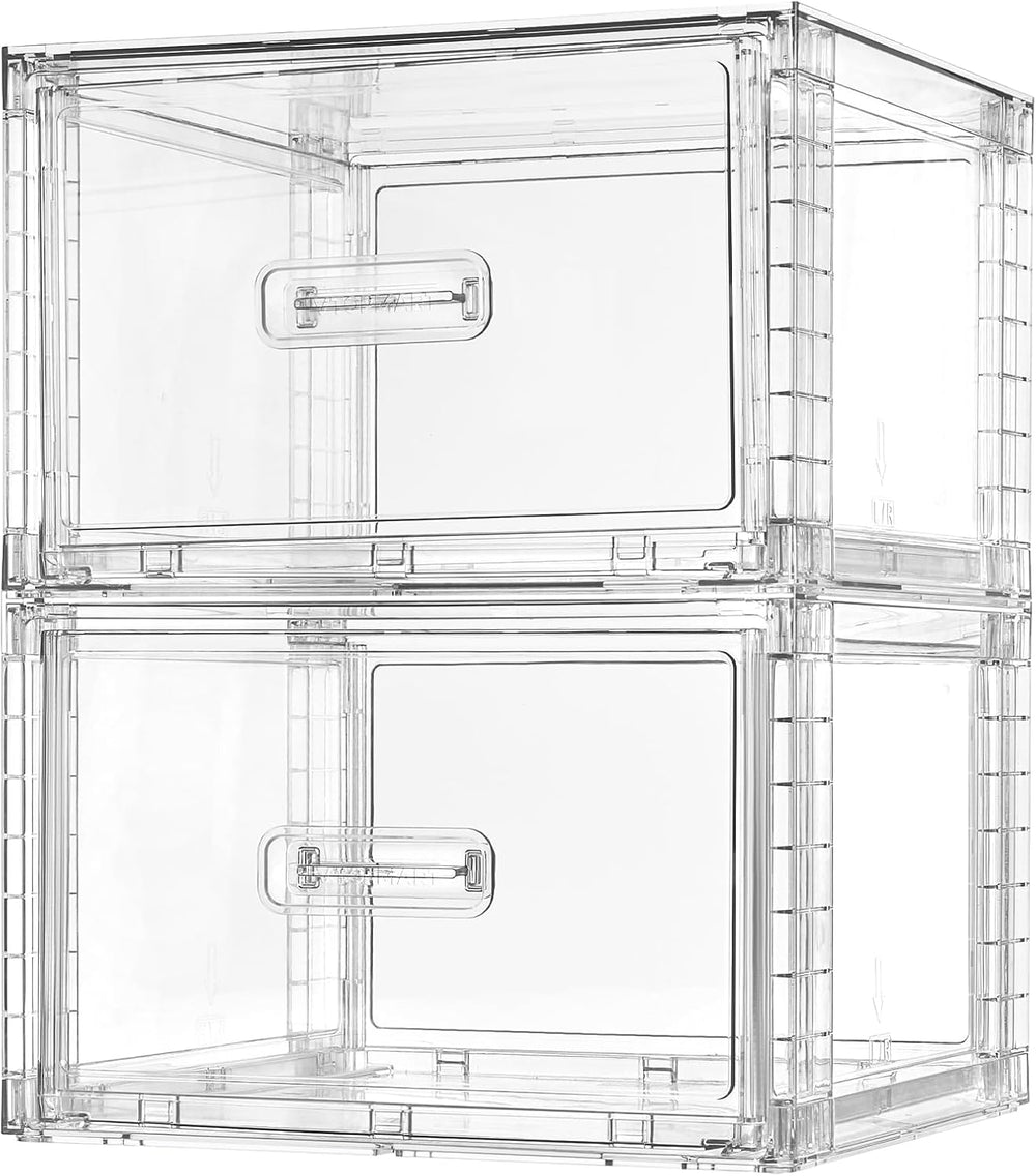 Vtopmart 2 Pack Clear Stackable Storage Drawers 15QT