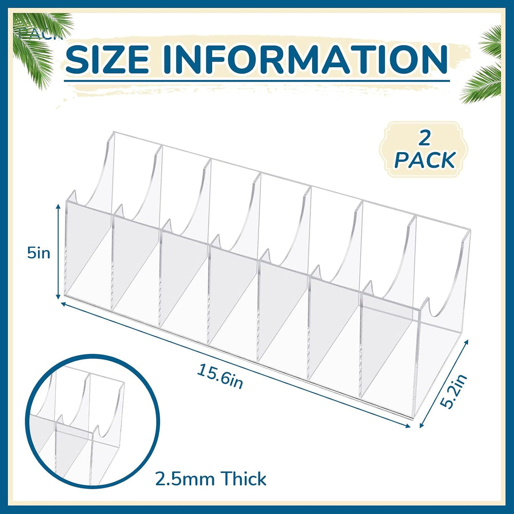 2 Pcs Belt Organizer,14 Compartments 15.6in Belt Holder Storage Box,Thick Acr...