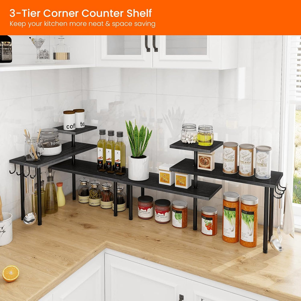 Bathroom Counter Organizer Corner Shelf, Kitchen Countertop Organizer, 3 Tier...