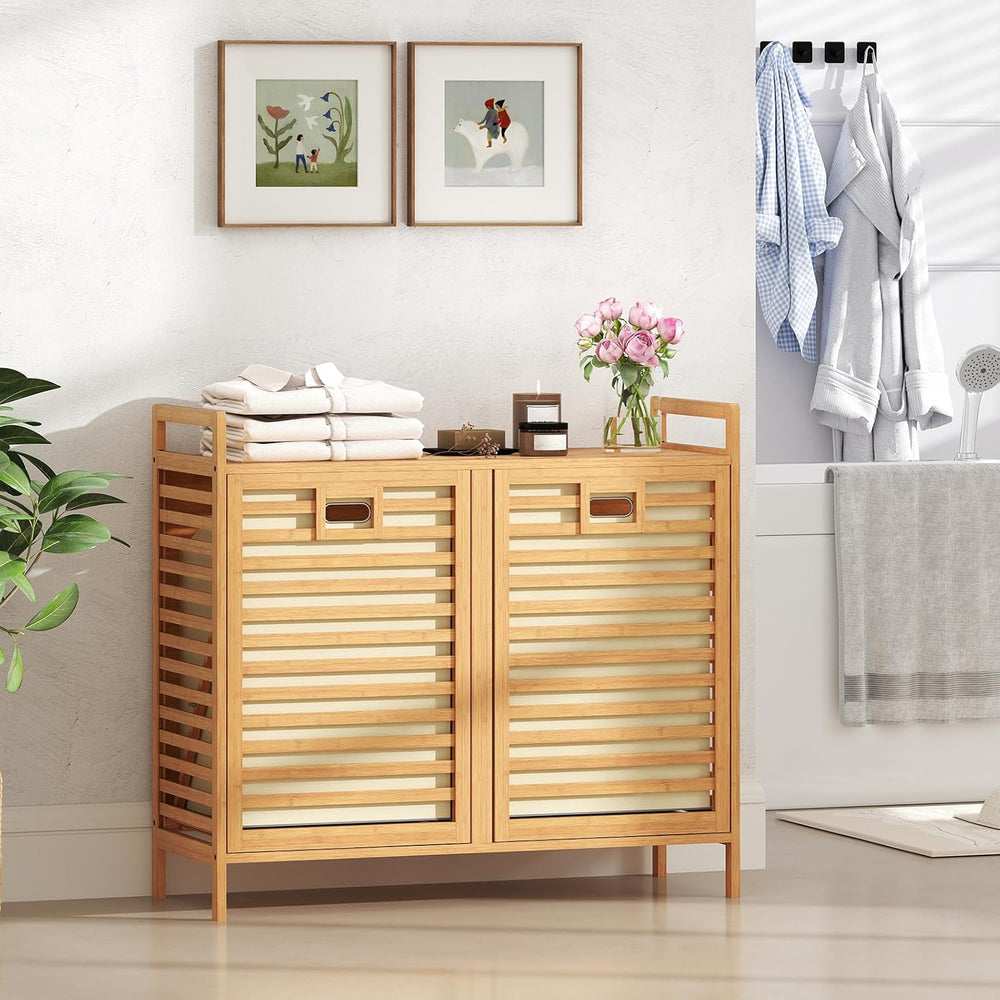 Giantex Tilt Out Laundry Hamper w/Removable & Foldable Fabric Bins