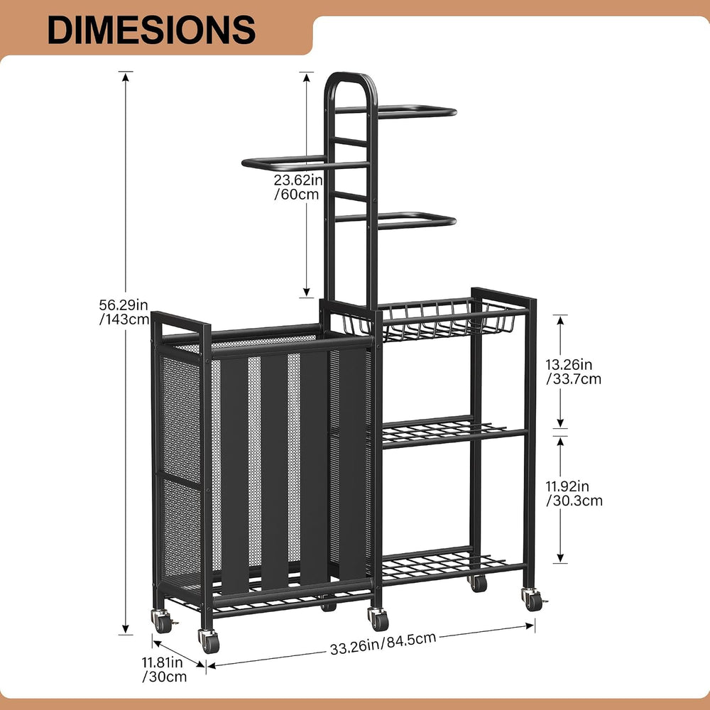 Homeiju Ball Storage Sports Equipment Garage Organizer with Ball Holder