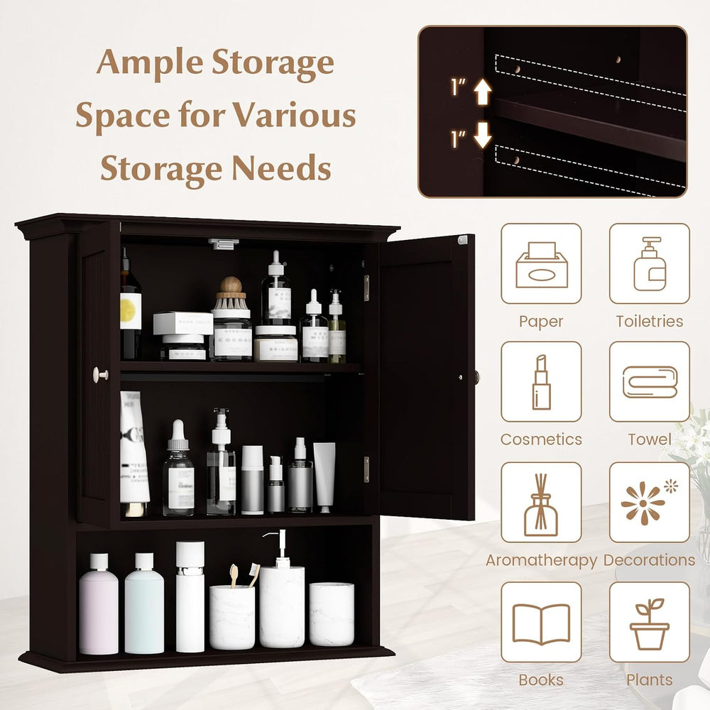 GIANTEX Wall Mounted Medicine Cabinets - Above Toilet Bathroom Cabinet with A...