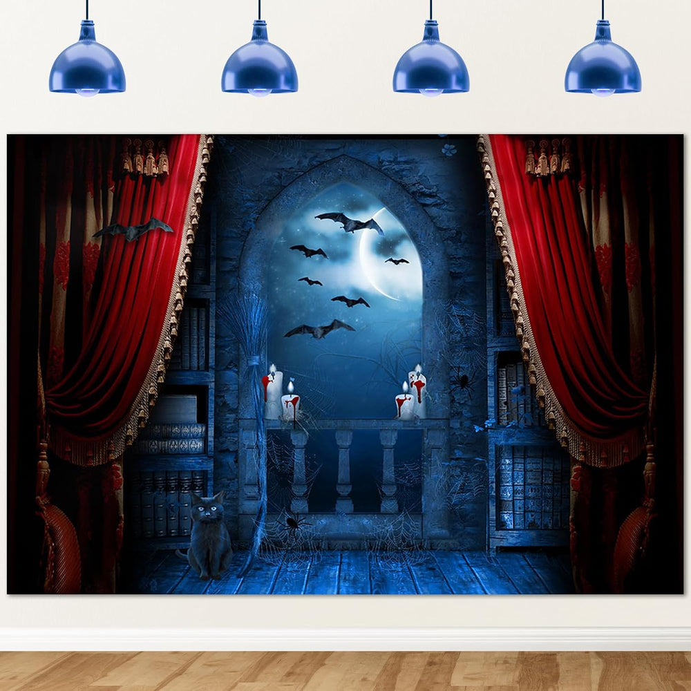 Avezano 10x7ft Halloween Backdrop Spooky Medieval Vampire Photo Background