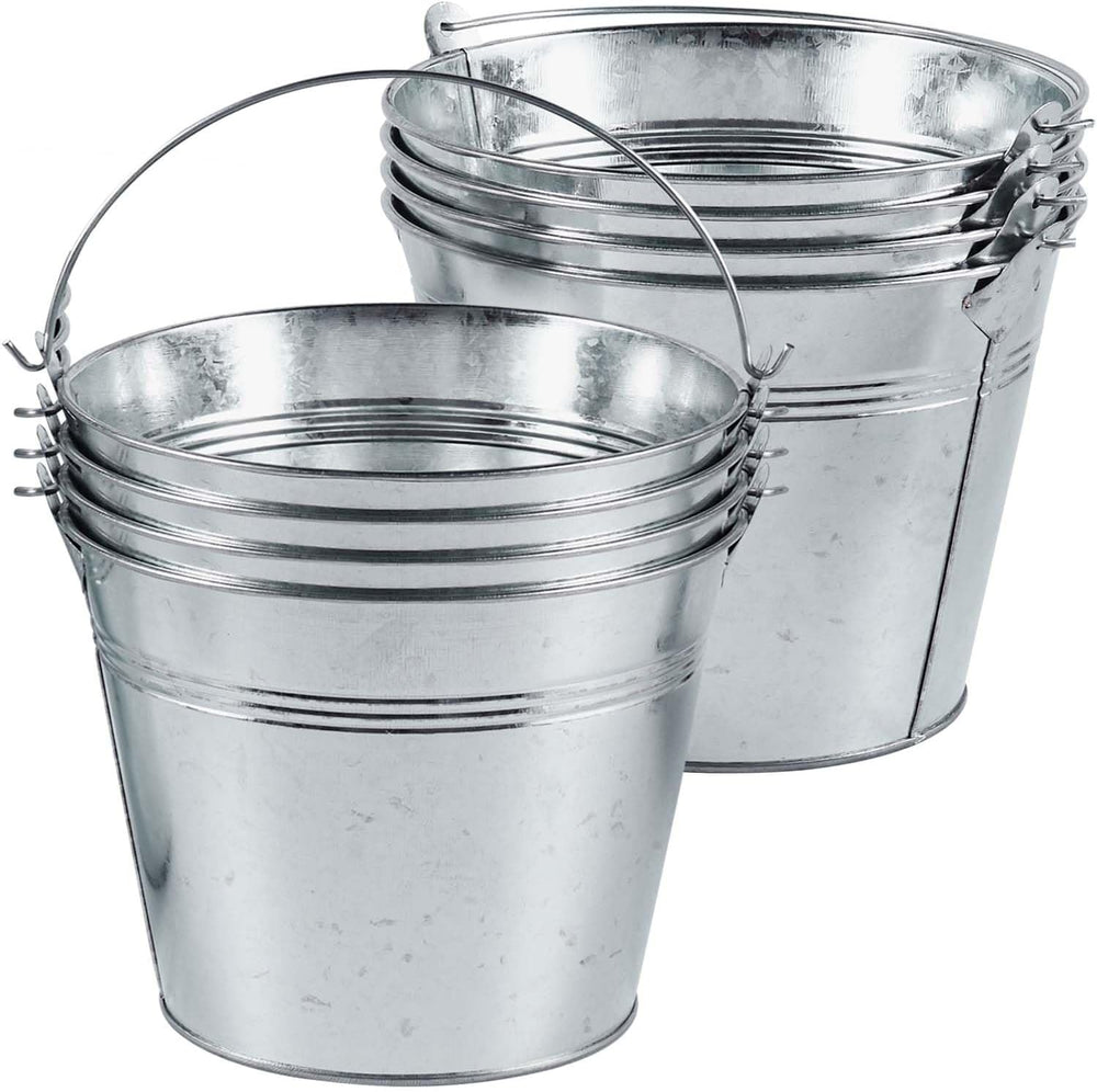 OBTANIM 8 Pack Galvanized Metal Buckets with Handle Ice Pails for Plants, Suc...