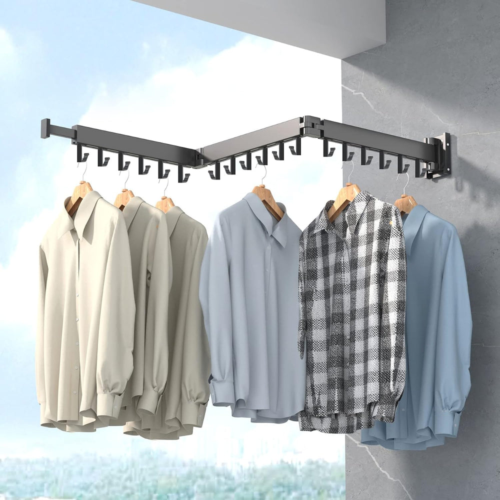 ZdwCyl Clothes Drying Rack Wall Mounted,Space Saveing Foldable,Aluminiume