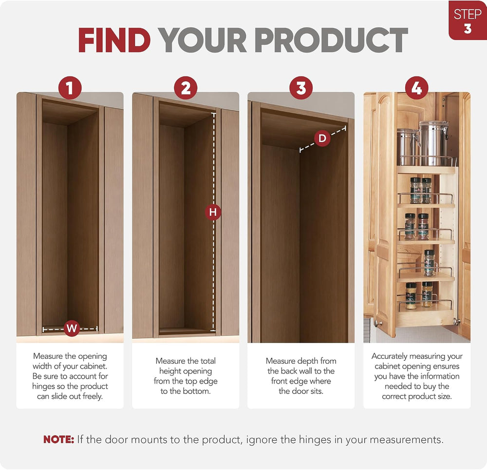 Rev-A-Shelf Pullout Kitchen Cabinet Organizer, Min Cabinet Opening 8.5" W