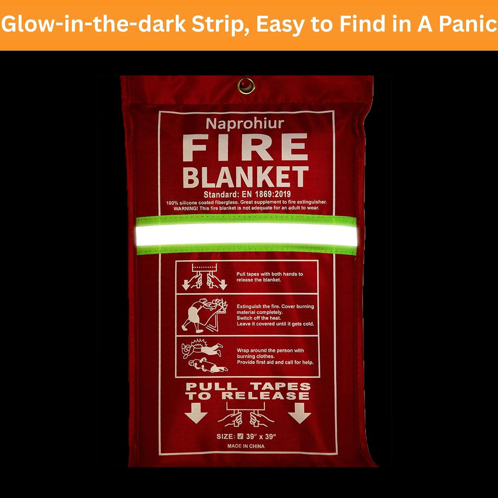 Emergerncy Silicone Fire Blanket for Home and Kitchen, 2 Pack 40"x40&quo...