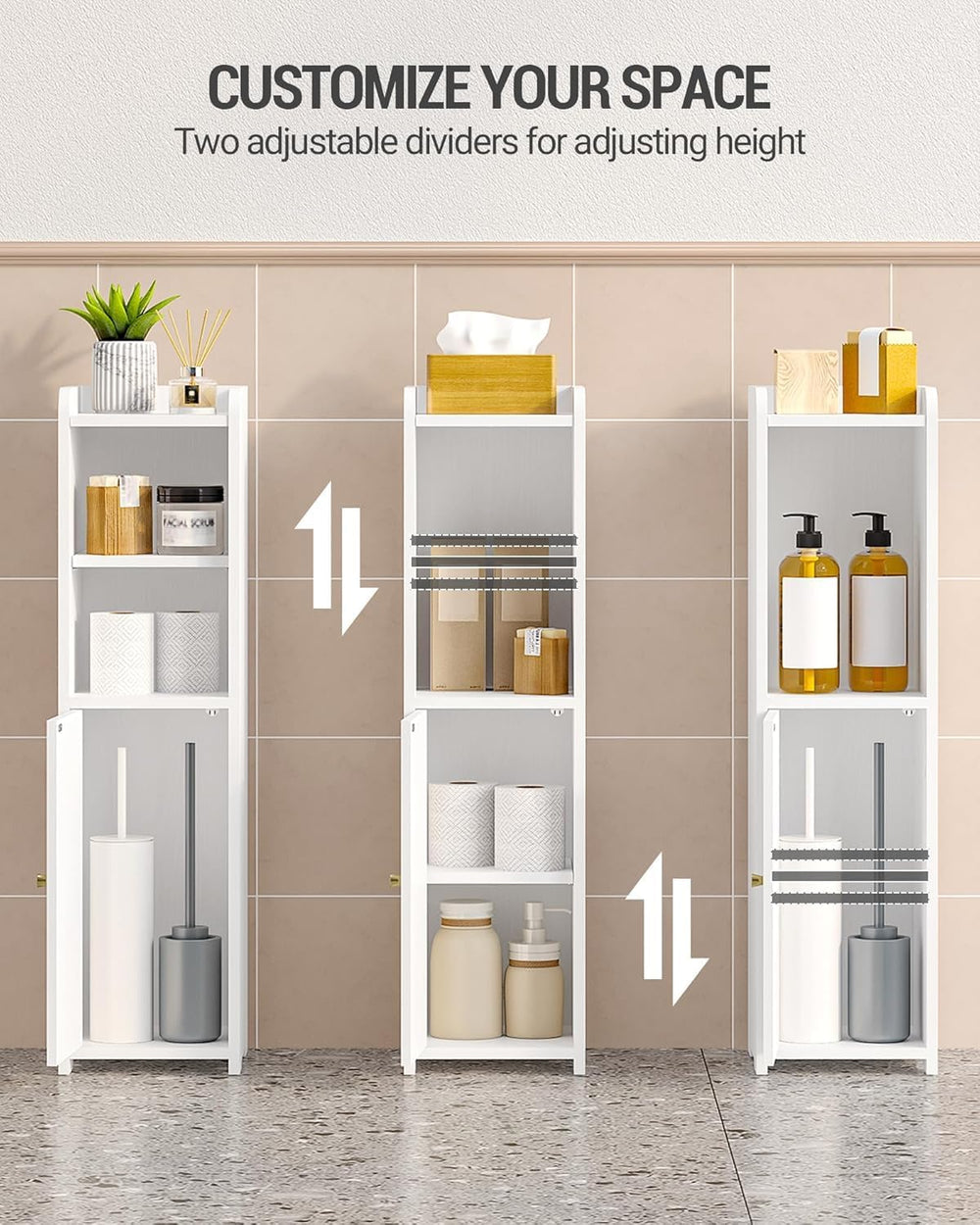 Hzuaneri Small Bathroom Storage Cabinet, Narrow Toilet Paper Cabinets