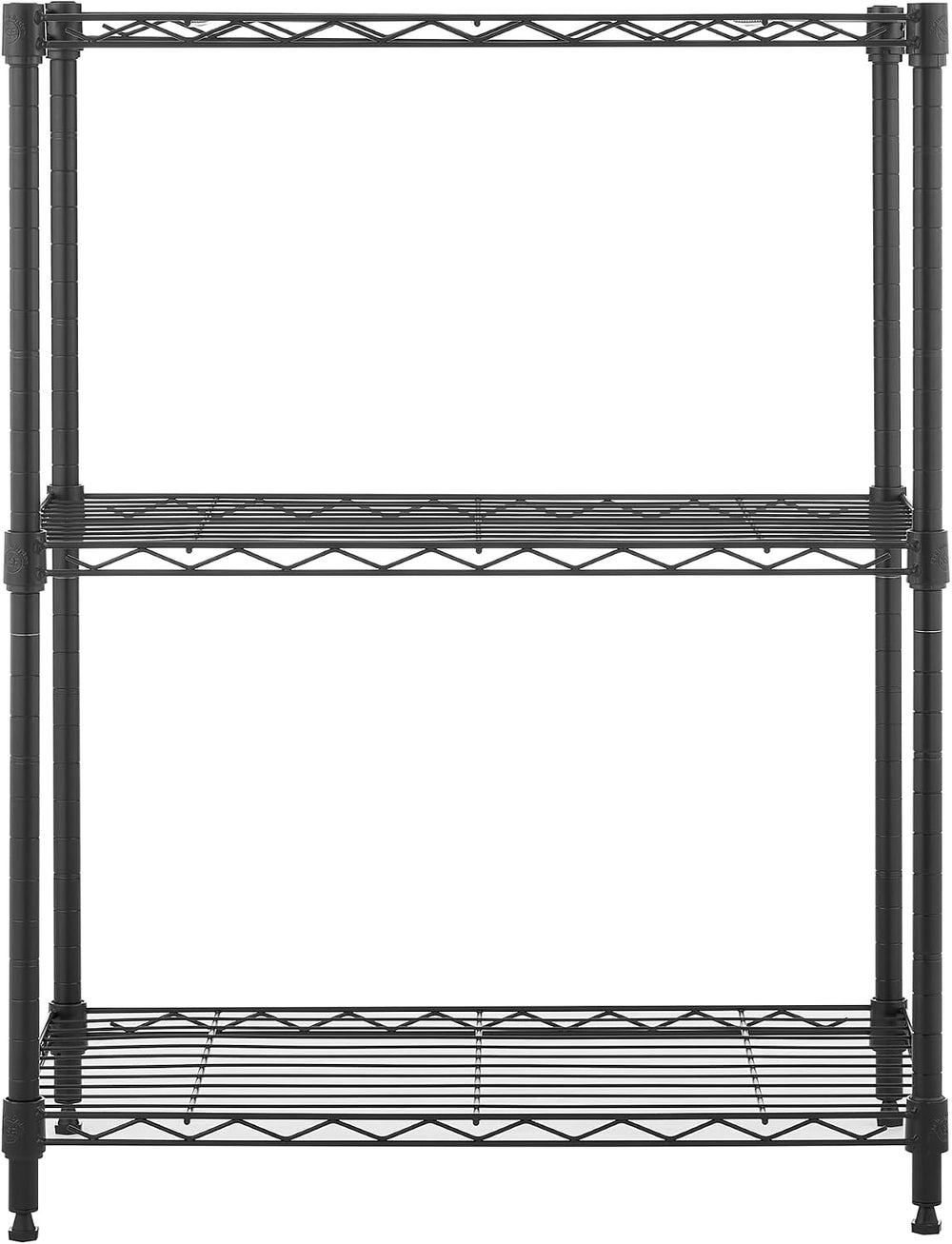 3-Tier Metal Wire Shelf, 250 lb/Shelf, Black, 13.5x23.3x30.1 in