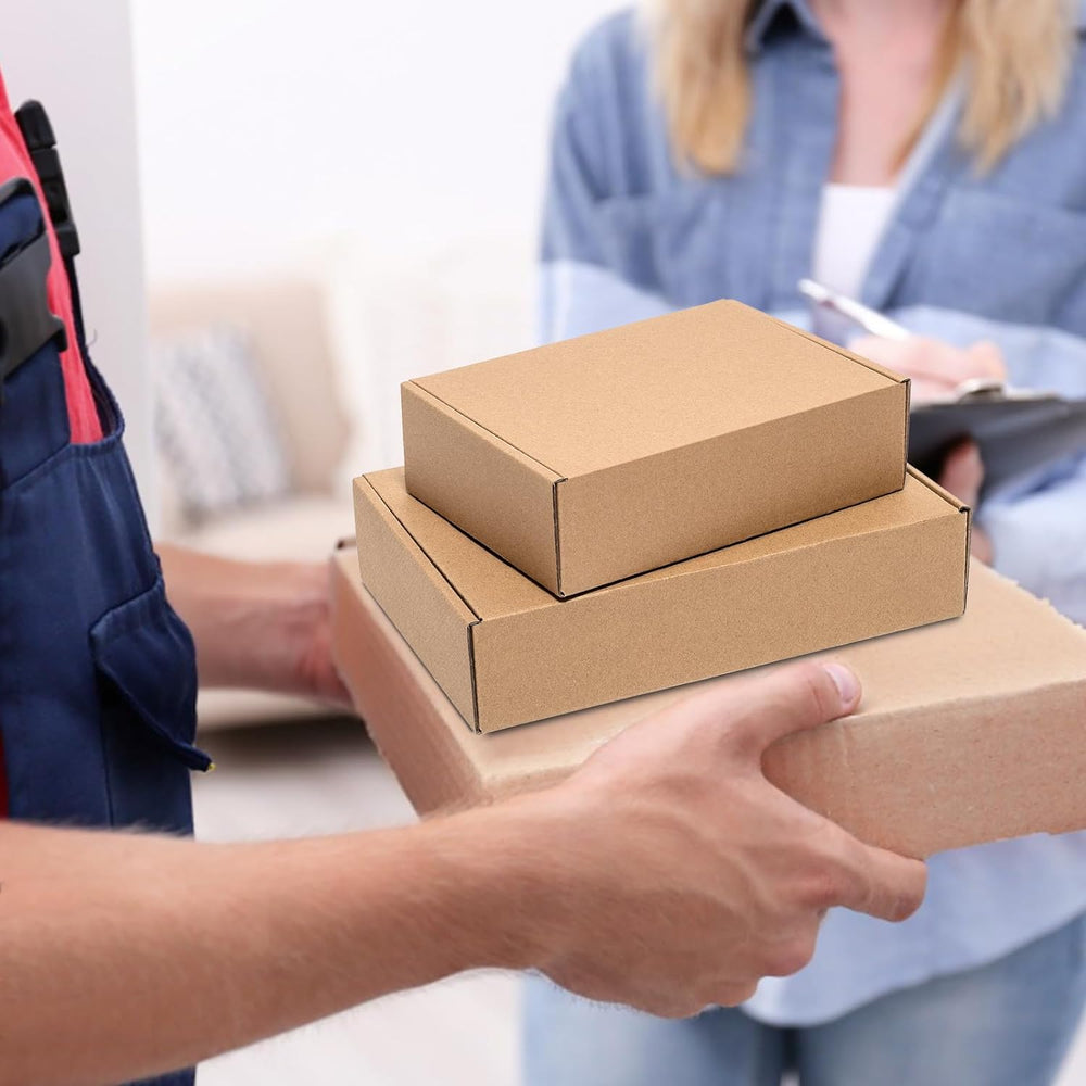 Wowxyz Brown Shipping Boxes 13x10x2" 25 Pack - Corrugated Cardboard Box ...