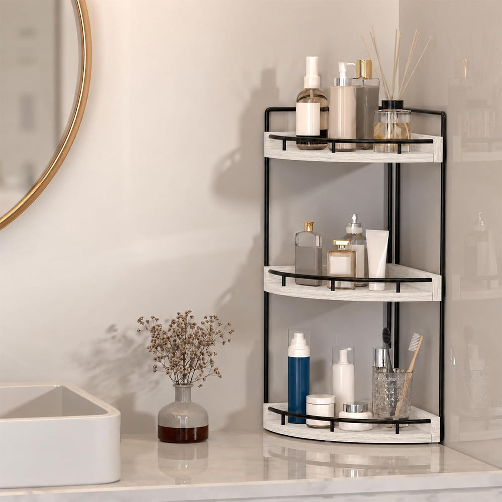 Dorhors Corner Bathroom Organizer Countertop,Vanity Counter Storage Shelf