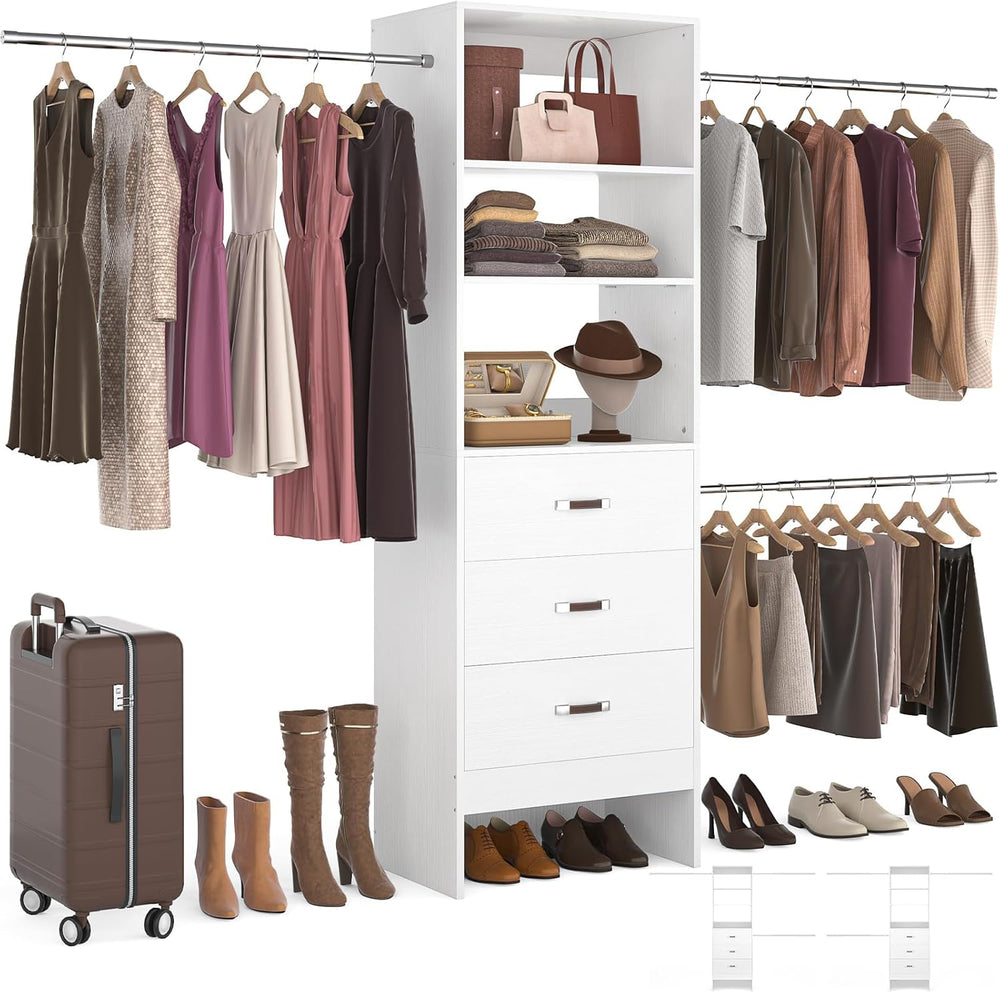 Homieasy 96 Inches Closet Organizer System, 8FT Customizable Walk In Closet O...