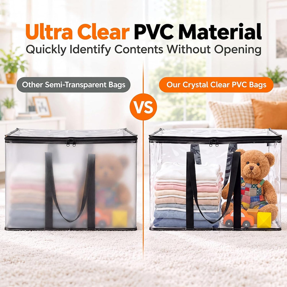 Extra Large Storage Bags with Zipper,Clear