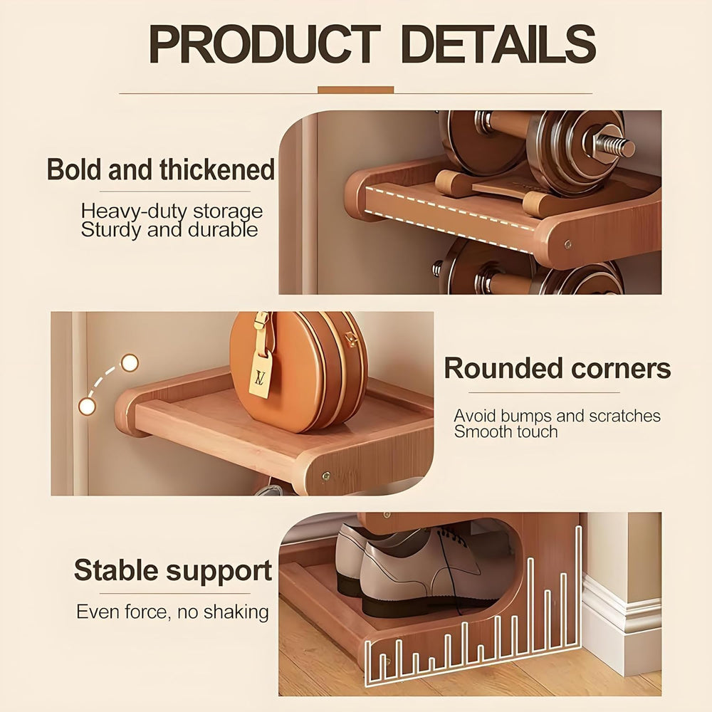 39" Bamboo Shoe Rack - Vertical Shoe Organizer Rack for Small Space, Nar...