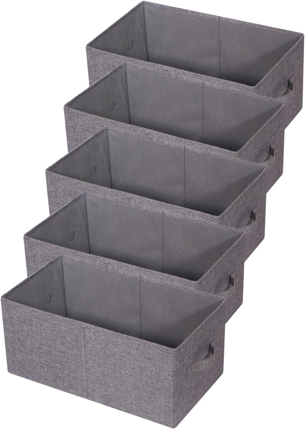 TENABORT Set of 5 Closet Organizer Bins with Handle, Fabric Foldable Storage ...